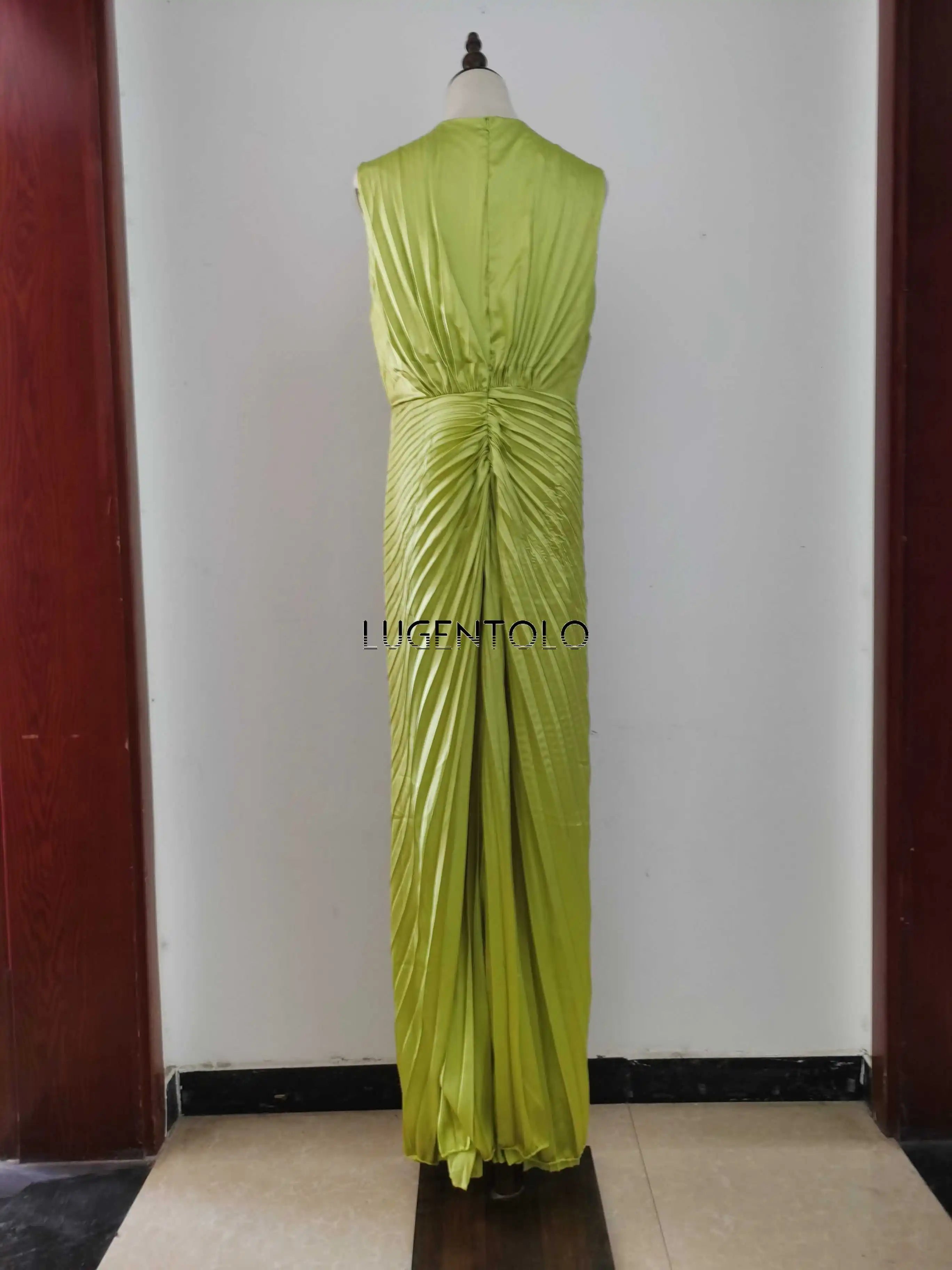 Women Sexy Dress New Sleeveless Solid Party Slim Empire Split Female Elegant Round Neck Fashion Long Clothing