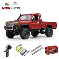Rc Car MN82 1:12 Retro with LED Lights, Full Scale Analog LC79, Professional Four-wheel Drive Truck, Toy Truck Model RC