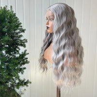 AIMEYA Yellow Hair Cosplay Synthetic Lace Front Wigs for Women Long Loose Wave Wig Free Part Heat Resistant Fiber Synthetic Wig