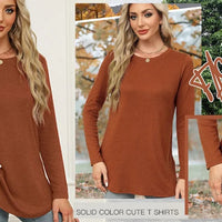 Traf 2024 Mujer Womens Long Sleeve Round Neck Shirts Side Split Basic Loose Tunic Tops Casual Shirts Ropa De Mujer Fashion