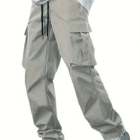 Men's new multi pocket workwear pants, European and American high street trendy brand retro casual leggings, men's