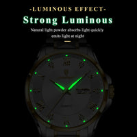 POEDAGAR Luxury Casual Man Watch Waterproof Luminous Date Week Quartz Men's Watches Stainless Steel Fashion Sport Men Wristwatch