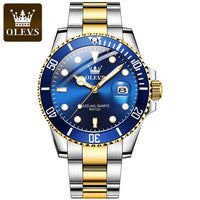OLEVS 5885 Top Brand Classic Men's Quartz Watch Luminous Hands Calendar Display Stainless Steel Strap Waterproof Men's Watch