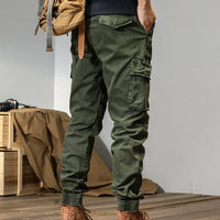 Spring and autumn trendy Cargo pants for men, slim, leggings, ruffian and handsome trousers, American multi bag pants, outdoor v