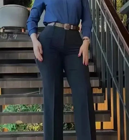 Sweet Patchwork High Waist Casual Pants Autumn Hot Sale Of The Season New Arrival Women's Fashion Fresh Style Loose Fit Trousers