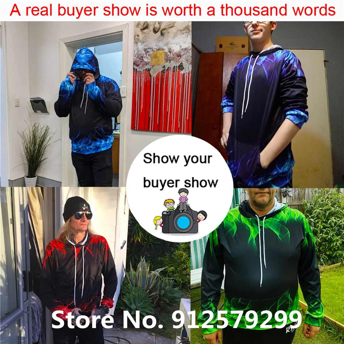 Men's Novelty Food Hoodie 3D Print Pullover Unisex Casual Sweatshirt