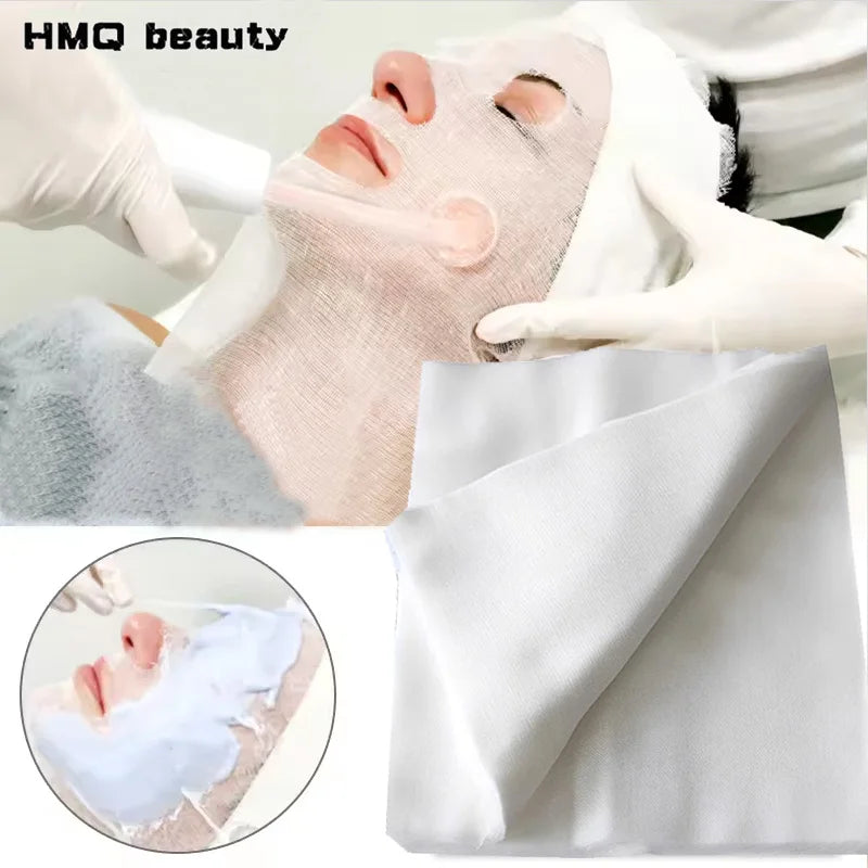 100pcs Spa Face Gauze Mask Paper Disposable Beauty Salon Special Gauze Skin Care Beauty Tool For DIY Seaweed Soft Mask Powder