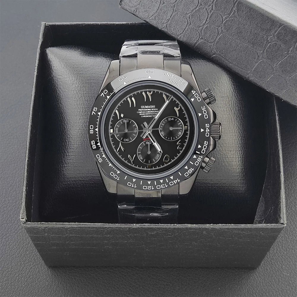 39.3mm VK63 Men's watch Arabian Dial customized Men's watch Luxury Quartz watch man VK63 Sport Chronograph Sapphire Glass watch