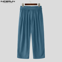 Fashion INCERUN Summer Spring Men Casual Pants Harem Pant Pleated Long Trousers Streetwear Oversize Men's Clothing S-5XL