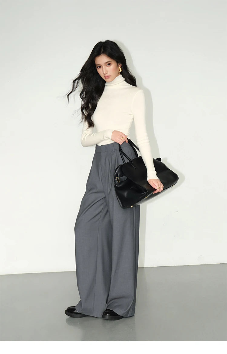 Multicolor Office High-waisted Wide-leg Suit Pants Women's 2025 Autumn Loose and Drape Casual Straight Mopping Trousers