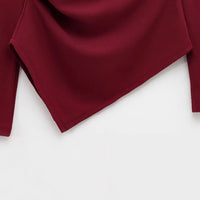 TFMLN 2025 Fashion Asymmetric Women Top T Shirts New Elegant Spring Summer Elastic Clothes Long Sleeve Shirt Top