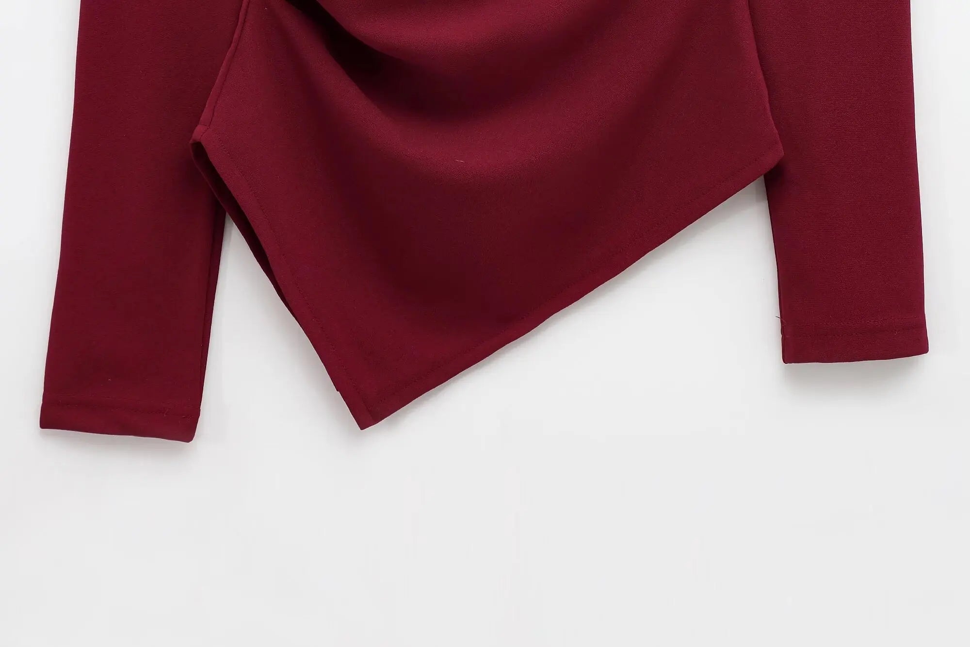 TFMLN 2025 Fashion Asymmetric Women Top T Shirts New Elegant Spring Summer Elastic Clothes Long Sleeve Shirt Top