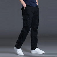 2025 Cotton Multi Flap Pockets Men's Straight Leg Cargo Pants Loose Casual Outdoor Pants Men's Work Pants For Hiking Tactical