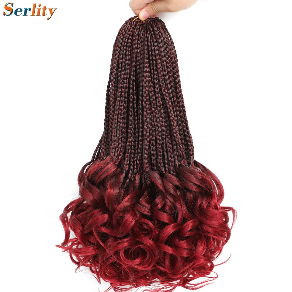 French Curl Crochet Braids 14 Inch Kid-Friendly Goddess Box Braids with Bouncy Curly Ends French Curls Braiding Hair for Women