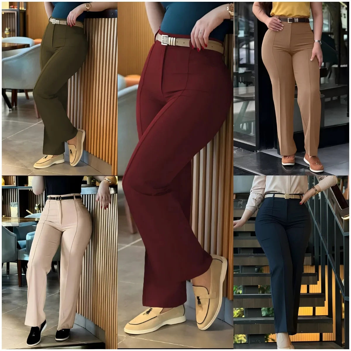 Sweet Patchwork High Waist Casual Pants Autumn Hot Sale Of The Season New Arrival Women's Fashion Fresh Style Loose Fit Trousers
