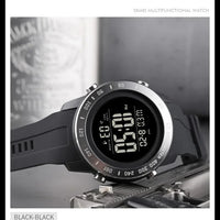 SKMEI 1524  2 Time LED Digital Wristwatches Mens Waterproof Chrono Count Down Male Hour montre homme Big Dial Sport Men Watch