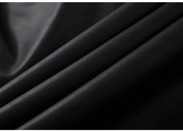 High Waist Wide Leg PU Leather Pants Women's Suit Casual Floor Length Trousers Autumn Winter New Style Loose Fit Long Pants