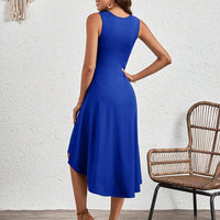 Summer New Women's Dress Fashion Sexy Slim Sleeveless A-line Dress Elegant Simple Office Red Korean Midi Dress For Female Party