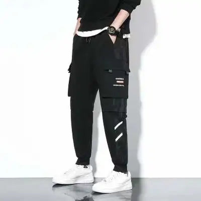Classic Design Multi Pocket Cargo Pants, Men's Casual Loose Fit Drawstring Cargo Pants/Joggers For Spring Summer Outdoor