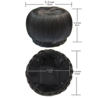 Synthetic Fake Hair Big Bun Heat Resistant Braided Chignon HairPiece Donut Ponytail Wig For Women Clip in Hair Extension