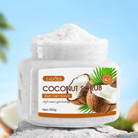 350g Coconut Scrub, Rich in Walnut Shell Powder, Glycerin, Coconut Extract and Other Skin Care Ingredients, with a Rich Coconut Fresh Scent, Gentle and Delicate Scrub Particles That Deeply Cleanse the Skin, Remove Dirt, Physi
