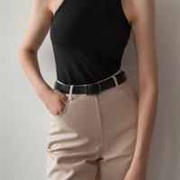 Women's Corset Summer 100% Cotton Crop Top Y2k Knitted Camis O Neck Knit Camisole Sleeveless Vest Solid Slim Tank Tops Women