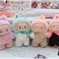 Para 15-17cm Labubu V1 V2 Idol muñeca traje sombrero monos ropa regalo Mini ropa de muñeca de peluche accesorios de atuendo