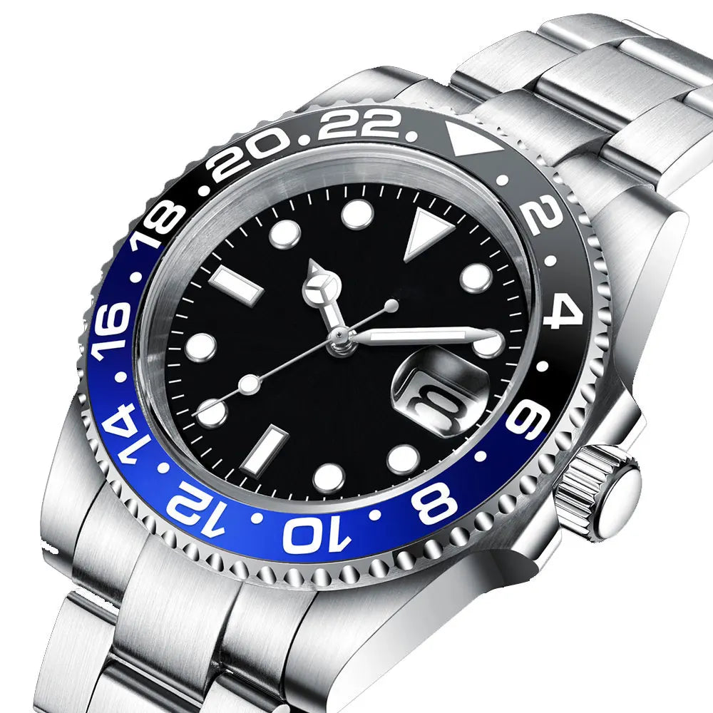 DIY Custom Logo 40MM Sapphire  8215Automatic NH35Mechanical MensRelogio Masculino WristWatch Sterile Dial Ceramic 10Bar Luminous