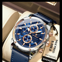 POEDAGAR Luxury Sports Man Wristwatch Military Quartz Men Watch Waterproof Luminous Chronograph Date Leather Men's Watches Reloj