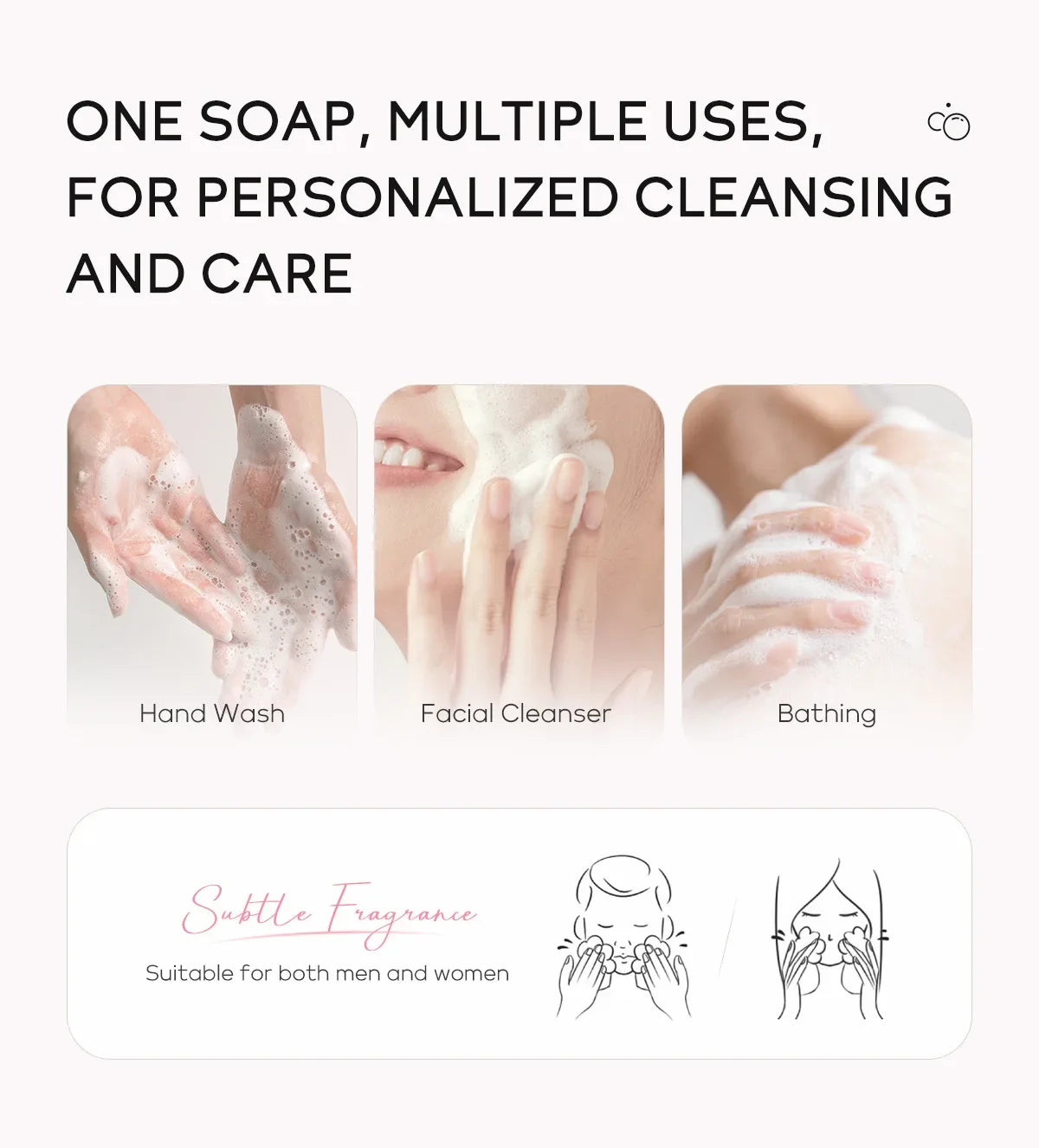 Laikou Sakura Handmade Facial Soap Cleans Skin Shower And Removes Bacteria 99.9% Travel Be Carried For Adults And Children 90g