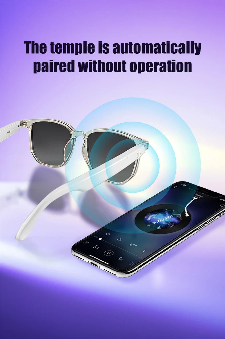 GS03 Smart Glasses for Men BT Sunglasses Earphone Outdoor Sports UV400 Polarized Anti Blue Light Lens IPX5 Intelligent Glass
