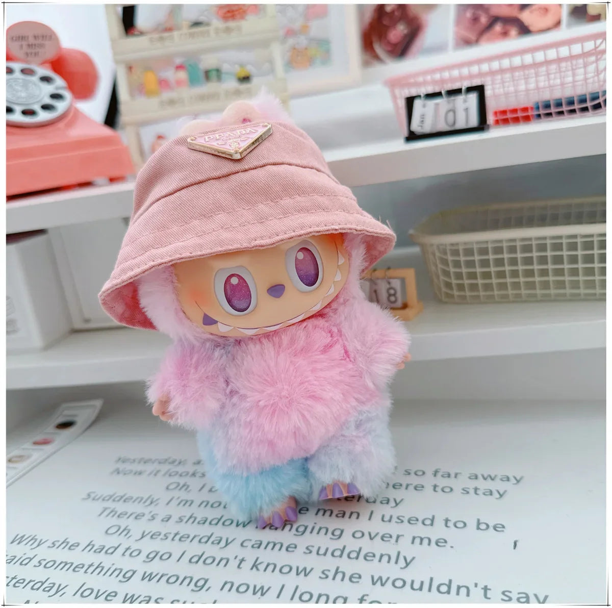 Para 15-17cm Labubu V1 V2 Idol muñeca traje sombrero monos ropa regalo Mini ropa de muñeca de peluche accesorios de atuendo