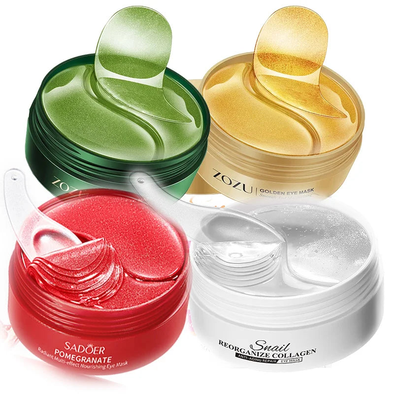 240pcs=120pairs Eye patches Hyaluron Acid & Gold & Seaweed & Black Pearl Hydrating Moisturizing Crystal Collagen Gel Eye Mask