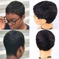 Brazilian Remy Pixie Cut Wigs Human Hair Short Prepluck Wig  Full Machine Made Human Hair Wigs For Black Women