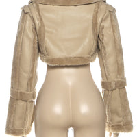 Weird Puss Furry Patchwork Women Crop Jacket Hipster Full Sleeve Open Stitch Hipster Streetwear Warm Outwear Basic Wild Coat