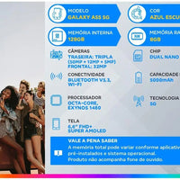 Smartphone Samsung Galaxy A55 128GB Dark Blue 5G 8GB RAM 6,6 "Camera. Triple + Selfie 32MP Dual Chip