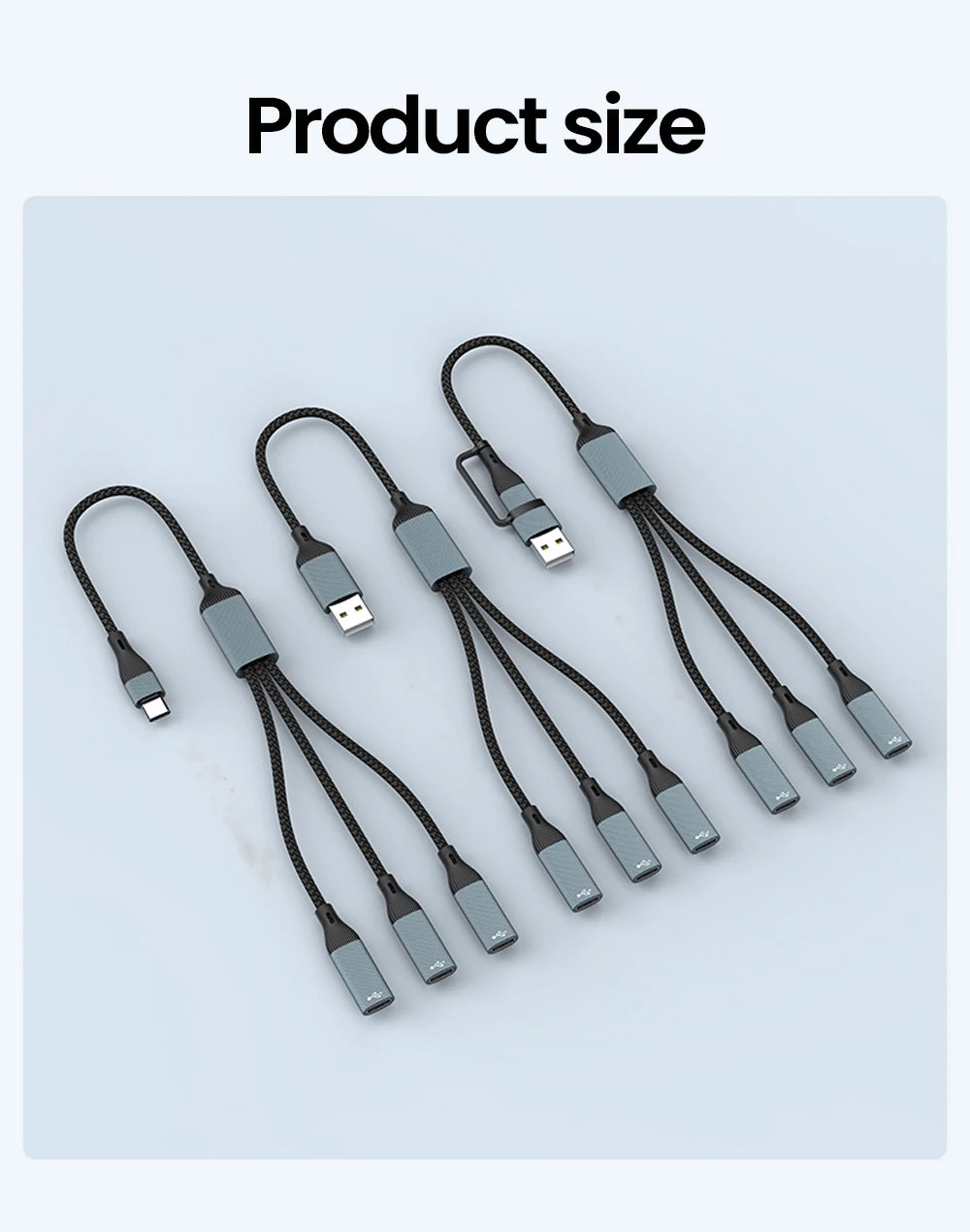 USB Type C HUB Multiple Splitter Adapter OTG Data Transfer 3/2 Port USB Power Charging Hub Cable Connector Adapter