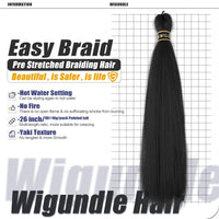 Wigundle Hair Extensions for Women Box Twist Braids Easy Crochet Hair EZ Pre stretched Braiding Hair Flame Retardant Synthetic
