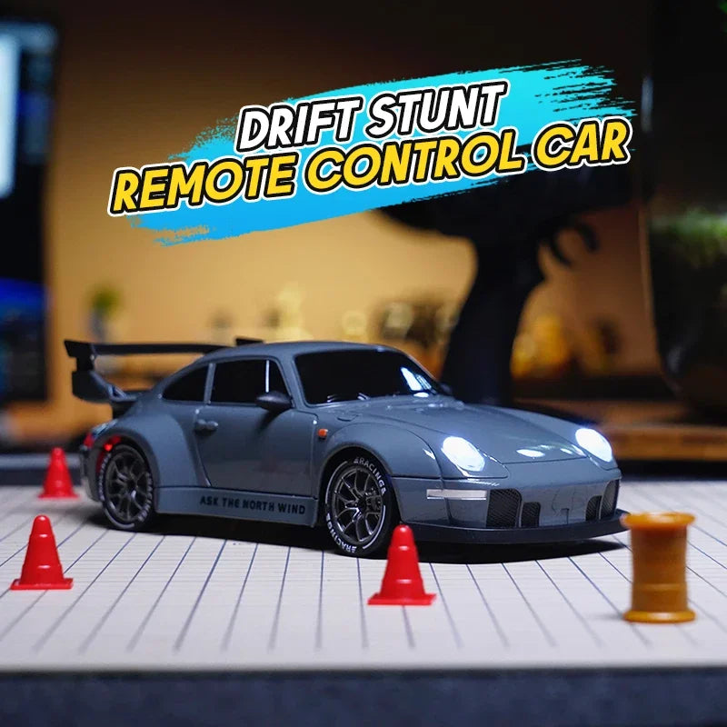 RC Drift Car 1/24 4WD Mini RC Racing Vehicle Model High Speed 2.4G Radio Half Scale with Light Remote Control Car Drive Gifts