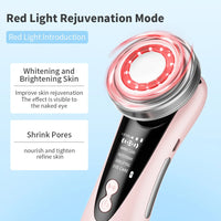 7 in 1 EMS Facial Massager with LED Light Vibration Hot Compress Skin Care Face Beauty Instrument Lifting Device Skincare