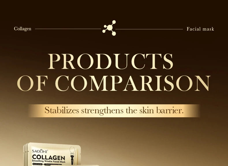 SADOER Golden Collagen Facial Masks Moisturizing Anti-Aging Anti Wrinkles Face Mask Sheet Collagen Masks Skin Care Product