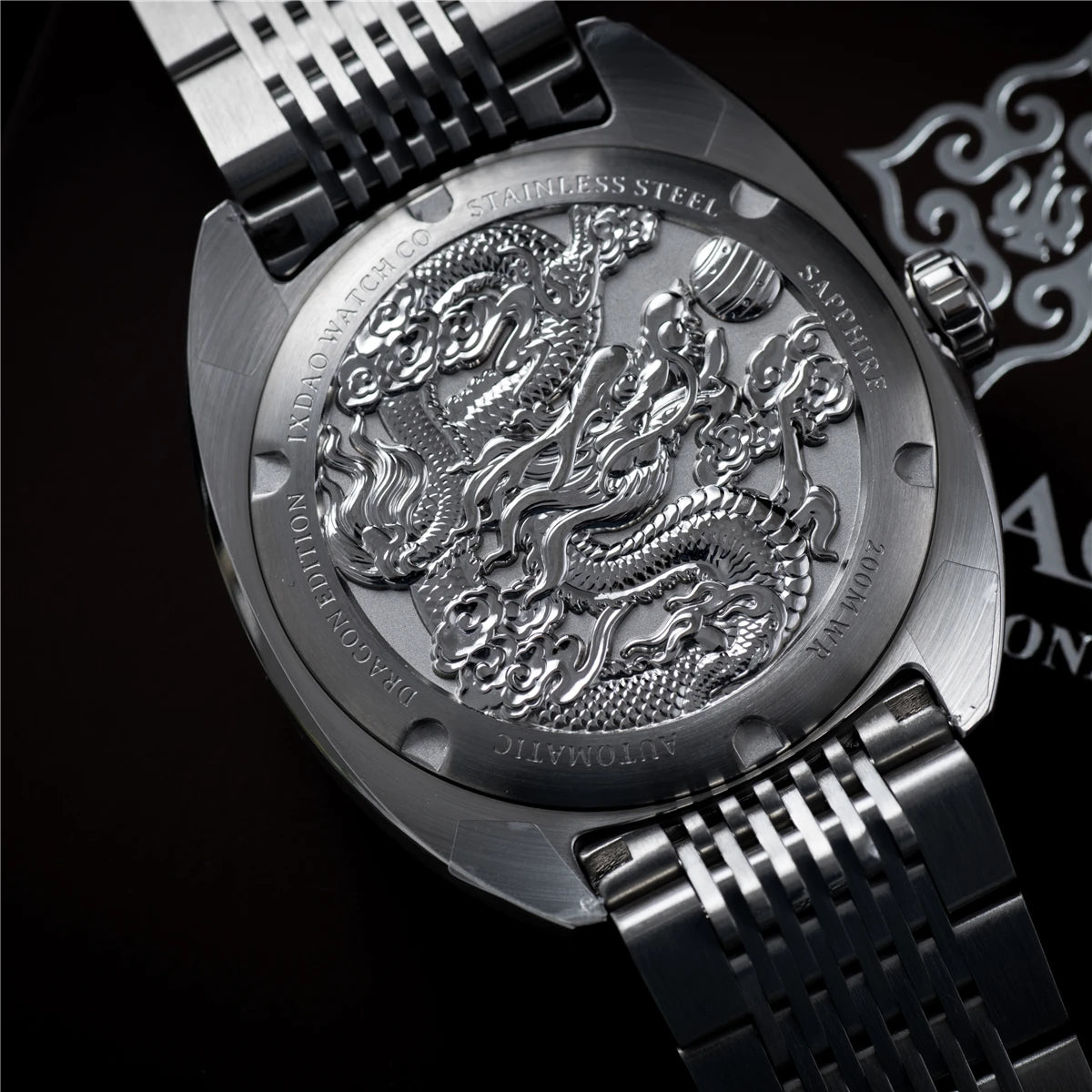 2025 New IXDAO IPOSE Automatic Mechanical Men Watch JD-X07S Dragon Scale Pattern Watch Stainless Steel BWG-9 Diving reloj hombre