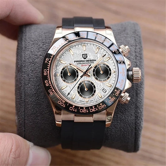 40mm New V2 PAGANI DESIGN Men's Quartz Watches Sapphire Retro Chronograph Stainless Steel Waterproof Watch Men Relogio Masculino