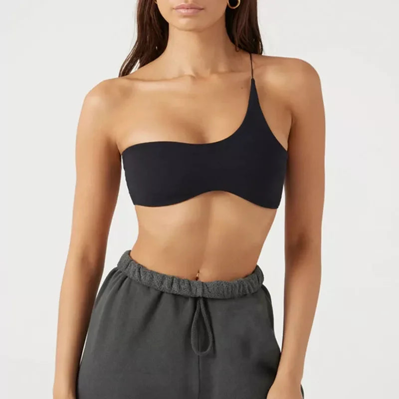 Knitted 94% Cotton Tank Tops Women Black White Sexy Low-Cut Back Cross Crop Tops For Women Streetwear Slimming Sports Vest