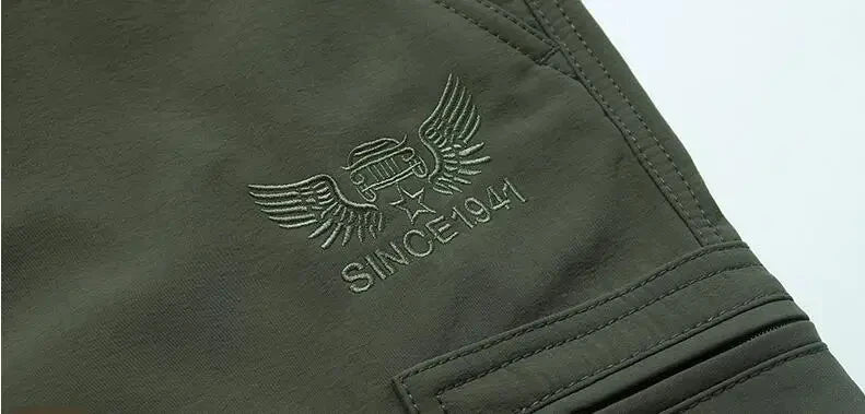 Men's Winter Fleece Tactical Pants Warm Cargo Pant Hunting SoftShell Work Trousers Shark Skin Thick Warm Waterproof Pants M-4XL