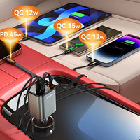 Joyroom 84W Retractable Car Charger Fast Car Charger USB C for iPhone 17 16 15 Fast Charging Car Accessories Car Adapter