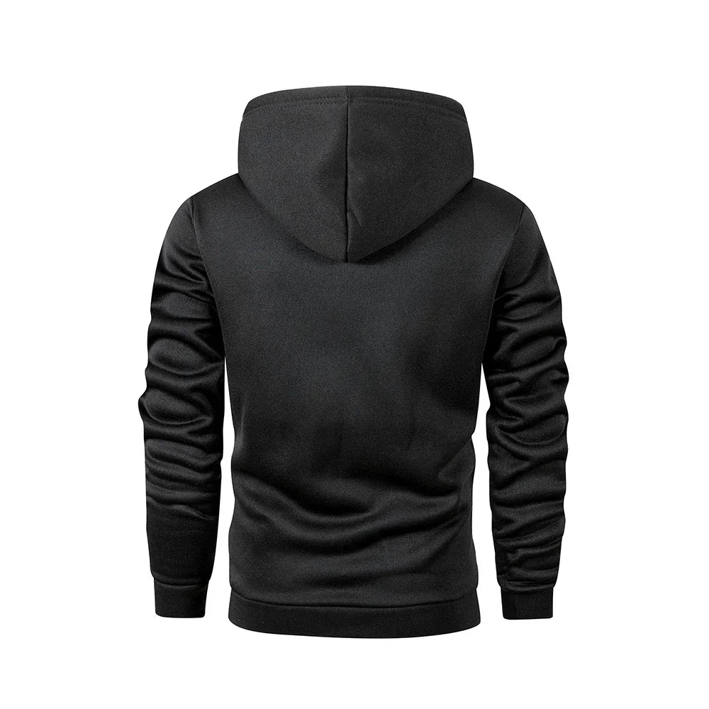 Sweatshirt New Spring Autumn Streetwear Fashion Outwear Men's Solid Color Hooded Hoodies Casual Loose Fleece Coats Men Clothing