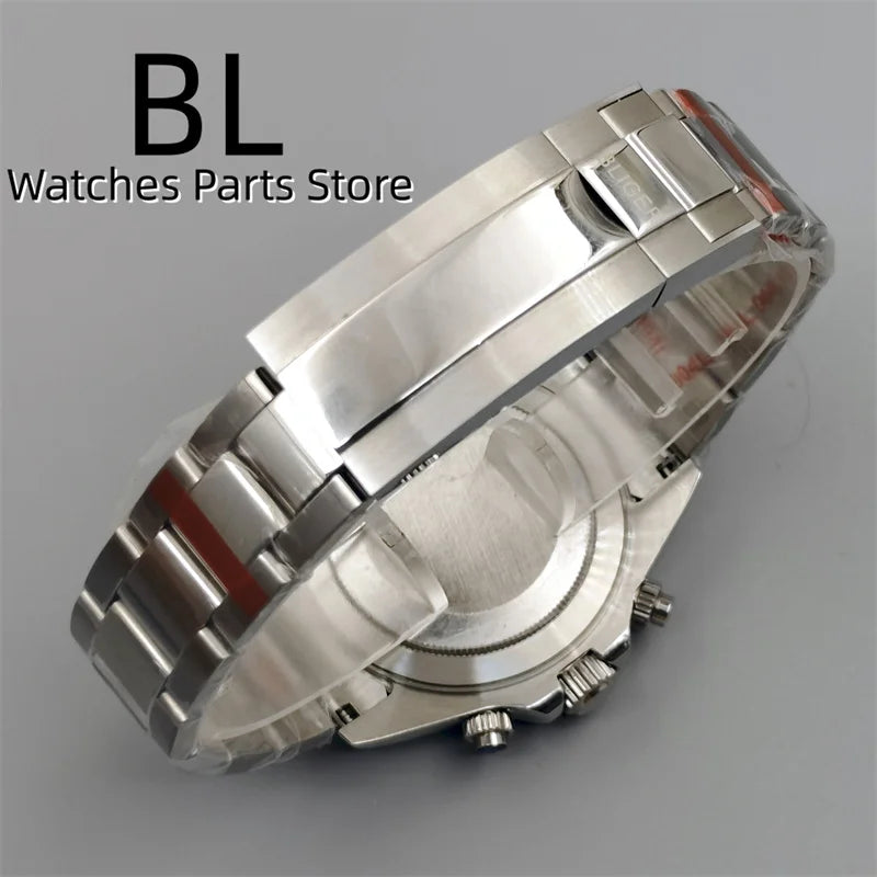 BLIGER/Sterile Gray Dial Chronograph VK63 Quartz Men's Watch 39mm Sapphire Case Black Bezel Luminous Stanless Steel/Rubber Strap