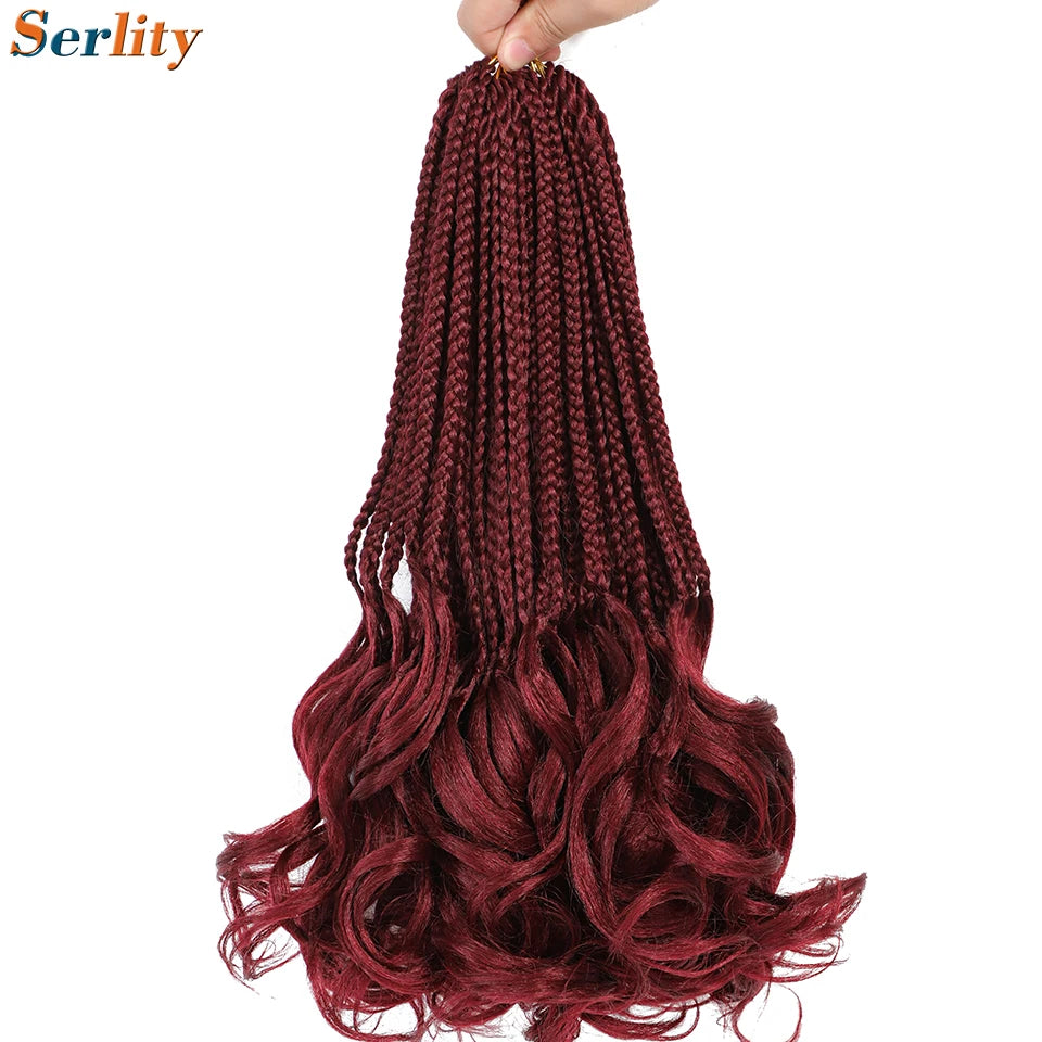 French Curl Crochet Braids 14 Inch Kid-Friendly Goddess Box Braids with Bouncy Curly Ends French Curls Braiding Hair for Women