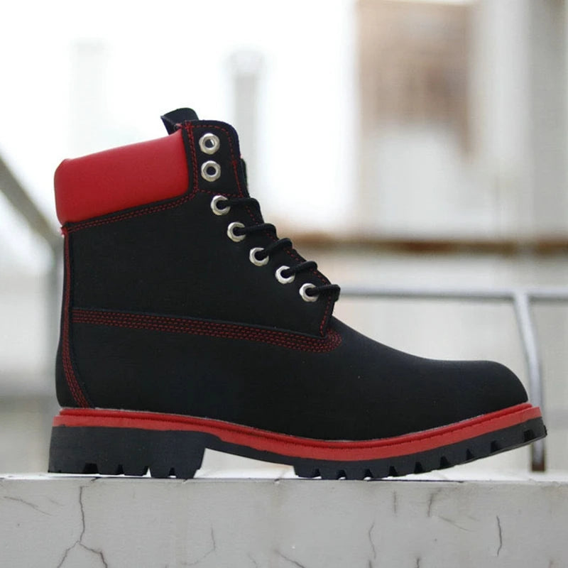 DOYUTIG Brand Split Leather Outdoor Boots For Men & Women Casual Couples Boots Fashion Mid Top Breathable Military Boots SG003